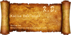 Kalla Dániel névjegykártya